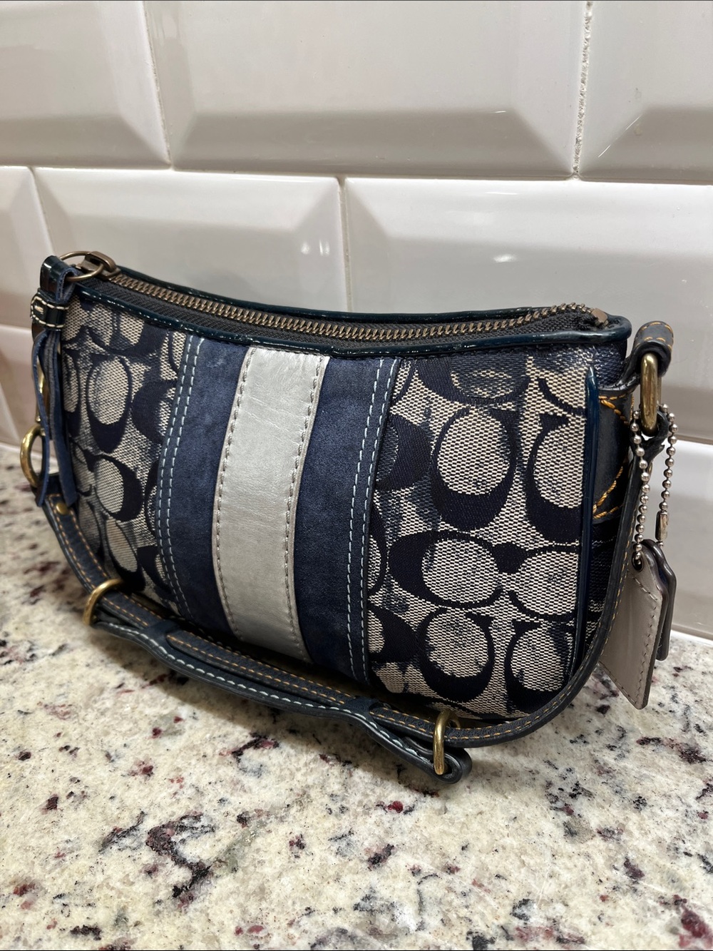 Coach Vintage Denim Signature Demi Bag with Tie Dye Accents EUC - Picture 3 of 13